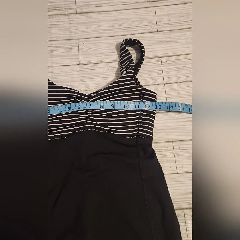 Lululemon Athletica Aria II Black and White Striped Tank Top Size 2